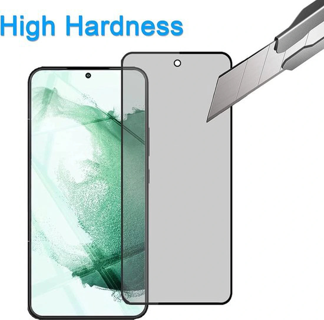 Samsung Galaxy S22 Plus Hoesjes – Soft TPU Siliconen Backcover – Privacy Screenprotector – Camera Lens Protector – Zwart