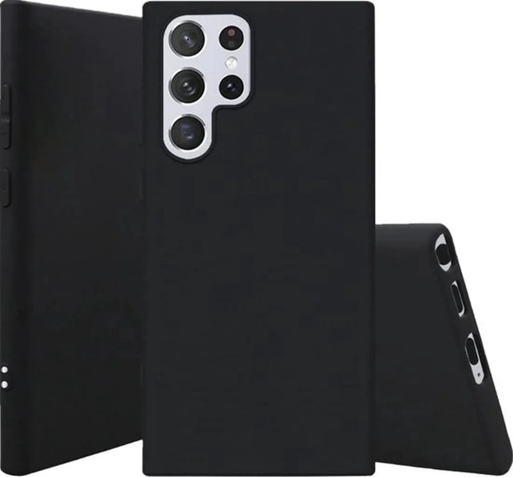 Samsung Galaxy S22 Ultra Hoesjes – Siliconen Backcover – Inclusief 1x Glazen Screenprotector – Schokbestendig – Zwart-Ilumina Benelux