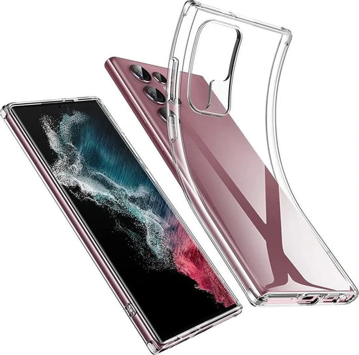 Samsung Galaxy S22 Ultra Hoesjes – Soft TPU Siliconen Backcover – Full Screenprotector – Camera Lens Protector – Transparant-Ilumina Benelux