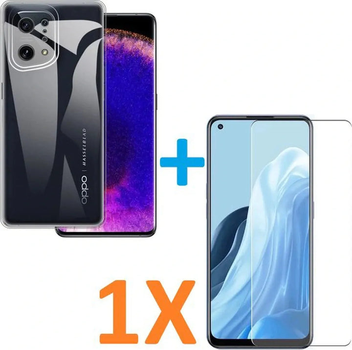 Oppo Find X5 Hoesjes – Soft TPU Siliconen Backcover – Transparant – Inclusief Screenprotector – Anti-kras-Ilumina Benelux