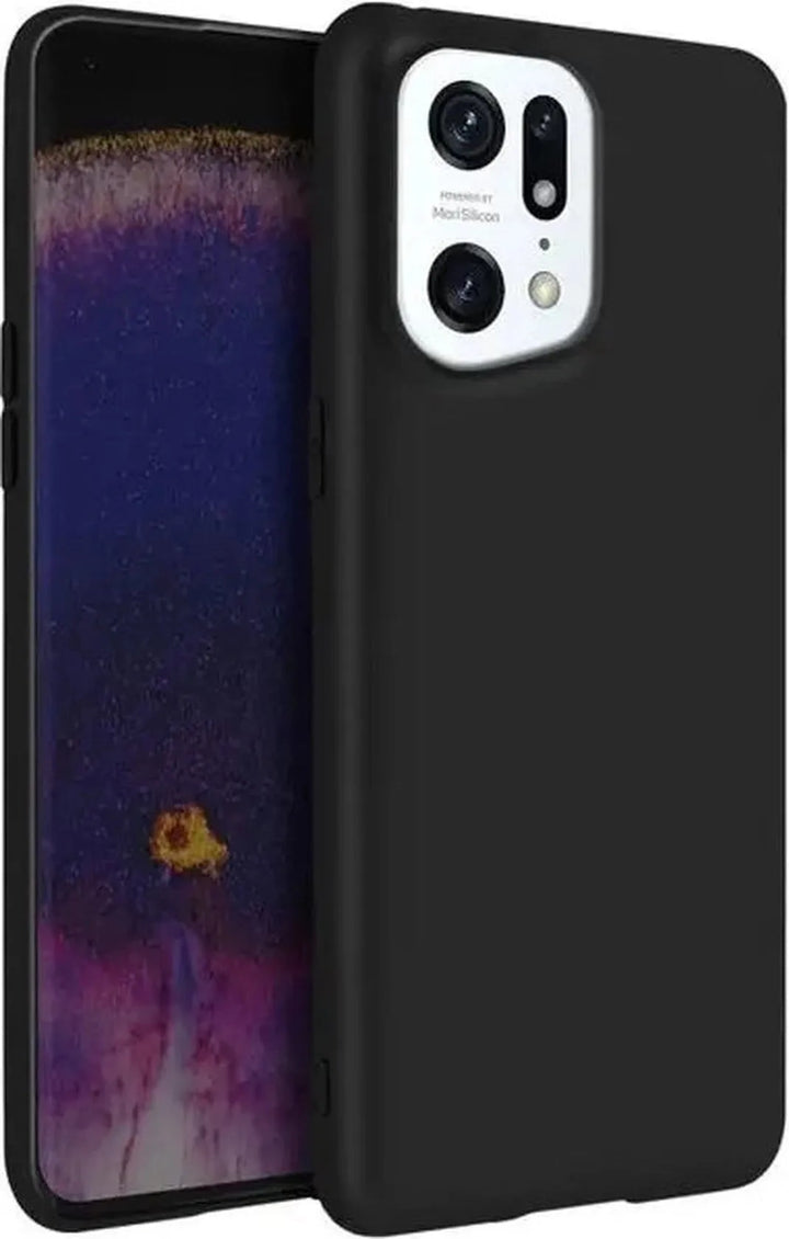 Oppo Find X5 Hoesjes – Siliconen Backcover – Soft Silicone – Schokbestendig – Zwart-Ilumina Benelux