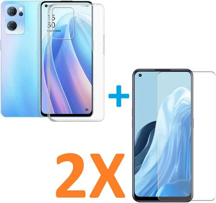 Oppo Find X5 Lite Hoesjes – Transparante Soft TPU Siliconen Backcover – Inclusief 2x Screenprotector-Ilumina Benelux