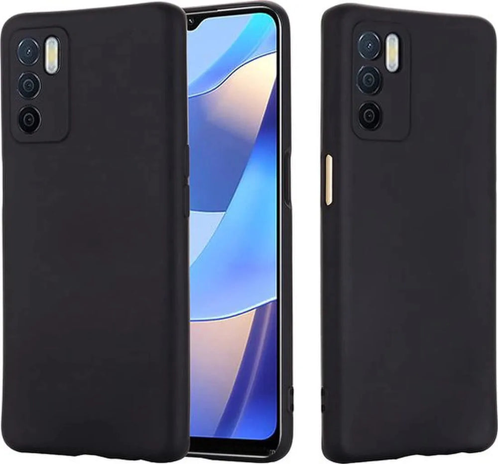 Oppo A16/A16s Hoesjes – Soft TPU Siliconen Backcover – Inclusief Screenprotector – Schokbestendig – Zwart-Ilumina Benelux
