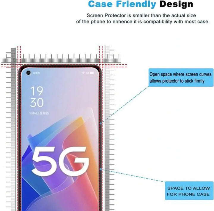 Oppo A96 Hoesjes – Soft TPU Siliconen Backcover – Inclusief Screenprotector Gehard Glas – Schokbestendig – Zwart-Ilumina Benelux