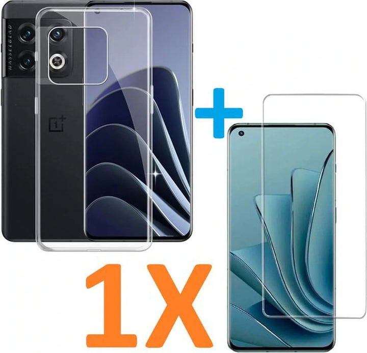OnePlus 10 Pro Hoesjes – Transparante Siliconen Backcover – Inclusief Screenprotector – 6.7 Inch-Ilumina Benelux