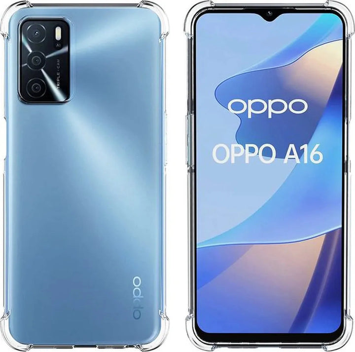 Oppo A16/A16s/A54s Hoesjes – Siliconen Backcover – Schokbestendig – Transparant + 2x Screenprotector Gehard Glas – Anti Kras-Ilumina Benelux