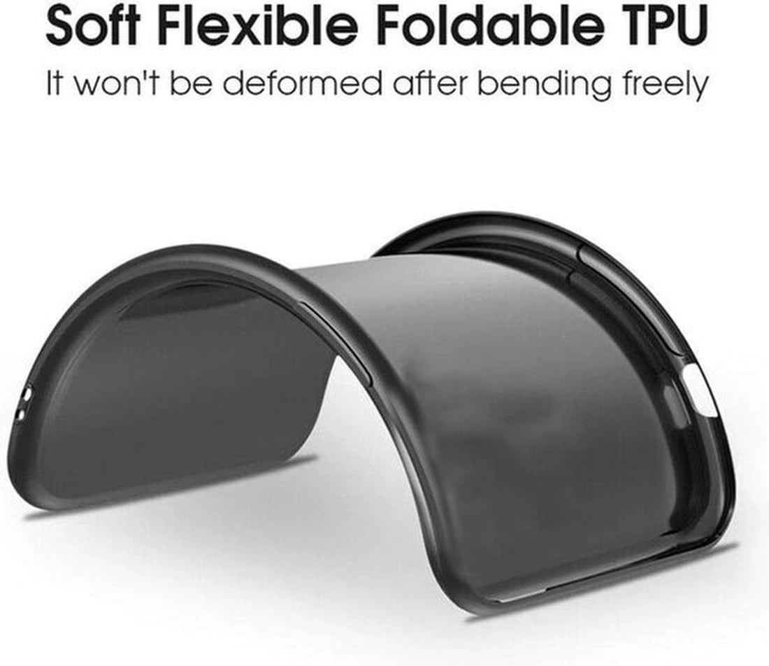 Soft TPU Zwart hoesje Silicone Case + 1X Screenprotector Geschikt voor: Motorola Moto E7