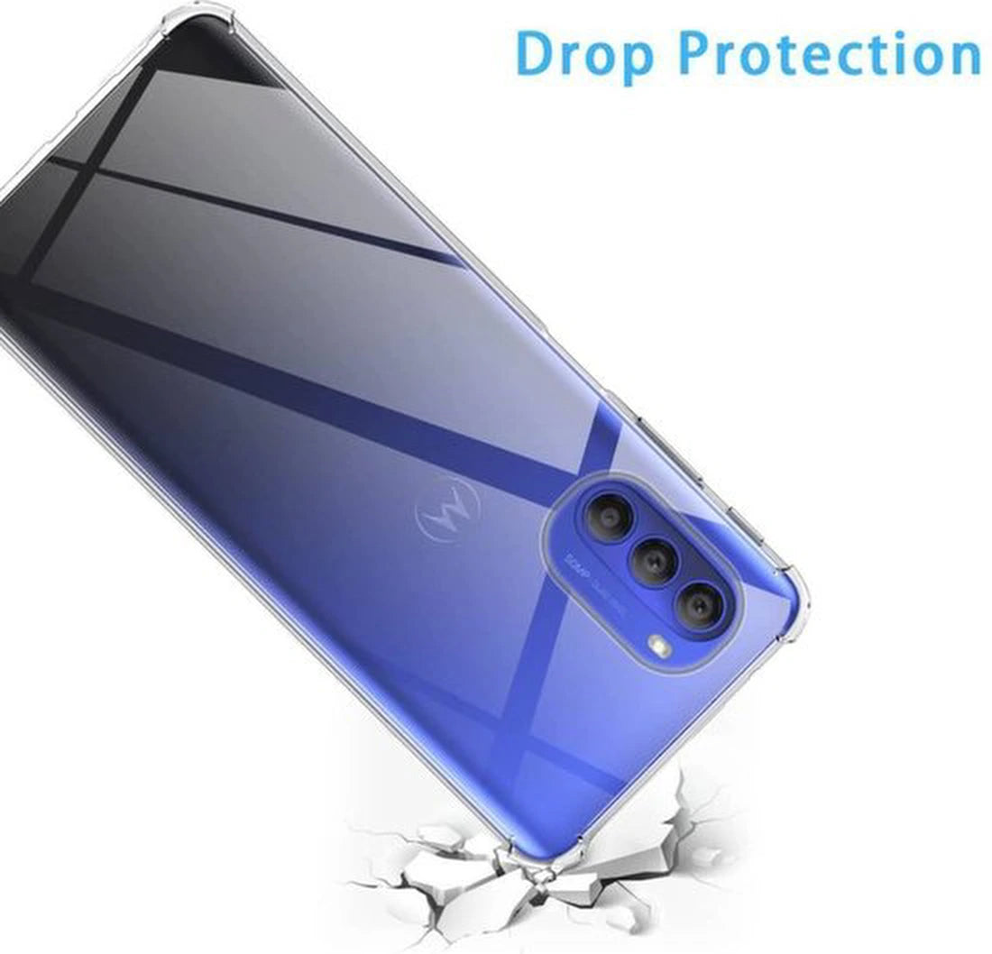 Motorola Moto G51 Hoesjes – Siliconen TPU Backcover – Schokbestendig – Inclusief Screenprotector – Transparant