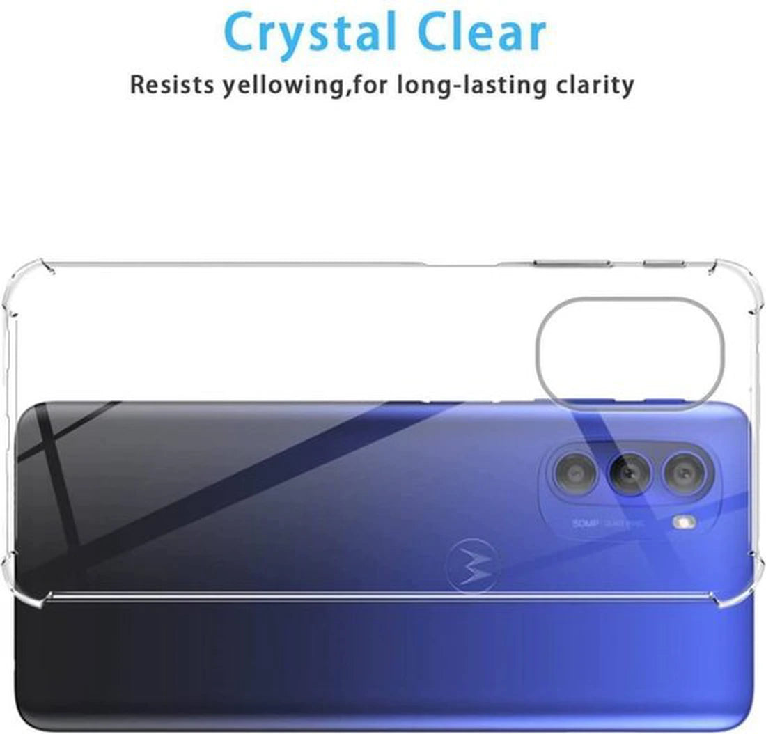 Motorola Moto G51 Hoesjes – Siliconen TPU Backcover – Schokbestendig – Inclusief Screenprotector – Transparant