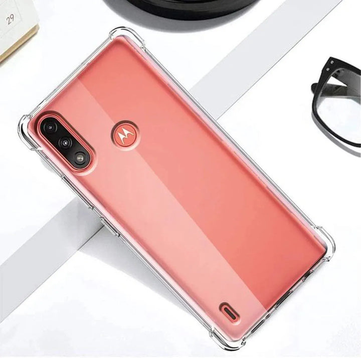 Motorola Moto E7i Power Hoesjes – Soft TPU Siliconen Backcover – Schokbestendig – Inclusief Screenprotector – Transparant-Ilumina Benelux