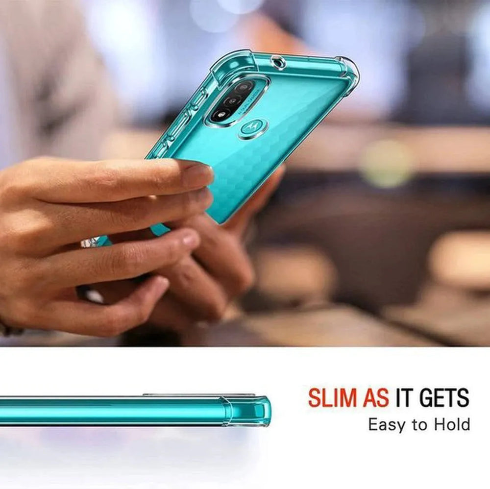 Motorola Moto E20/E30/E40 Hoesjes – Soft TPU Siliconen Backcover – Schokbestendig – Inclusief 2x Screenprotector – Transparant-Ilumina Benelux