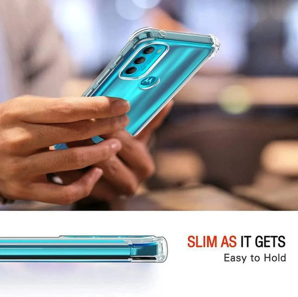Motorola Moto G71 Hoesjes – Soft TPU Siliconen Backcover – Schokbestendig – Incl. 2x Screenprotector – Transparant-Ilumina Benelux
