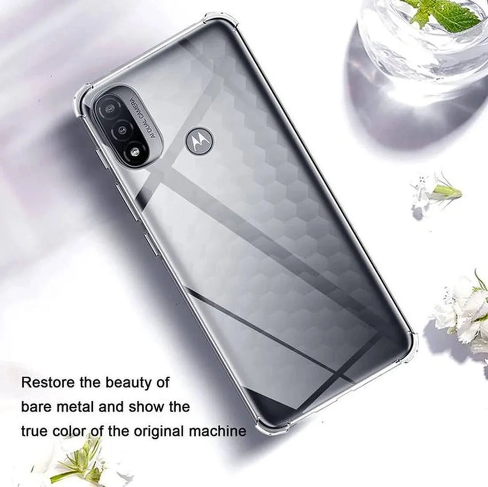 Motorola Moto E20/E30/E40 Hoesjes – Soft TPU Siliconen Backcover – Schokbestendig – Incl. 3x Screenprotector – Transparant-Ilumina Benelux
