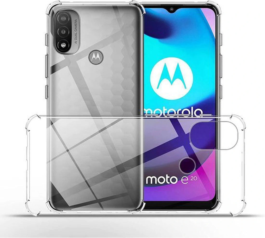 Shockproof Soft TPU hoesje Silicone Case Geschikt voor: Motorola Moto E20 / E30 / E40 met 1X Full Screenprotector