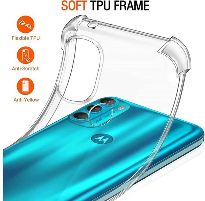 Motorola Moto G71 Hoesjes – Soft TPU Siliconen Backcover – Schokbestendig – Full Screenprotector – Transparant-Ilumina Benelux