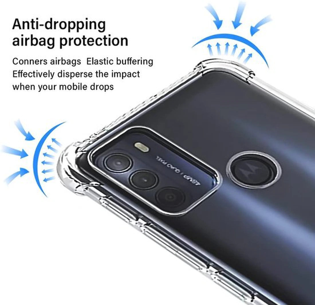 Motorola Moto G50 Hoesjes – Soft TPU Siliconen Backcover – Schokbestendig – Inclusief Full Screenprotector – Transparant