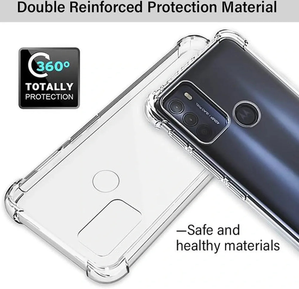 Motorola Moto G50 Hoesjes – Soft TPU Siliconen Backcover – Schokbestendig – Inclusief Full Screenprotector – Transparant-Ilumina Benelux