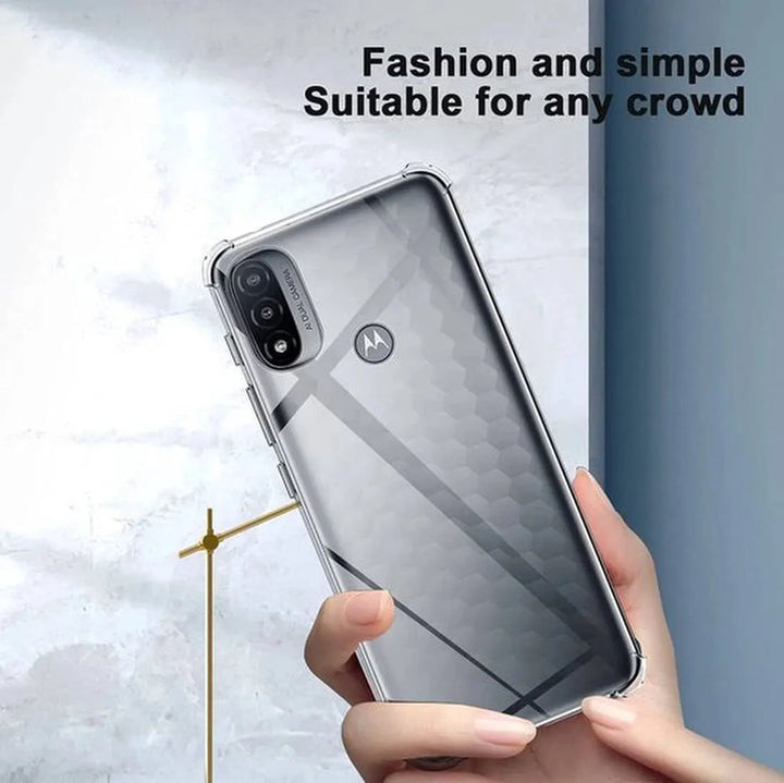 Motorola Moto E20/E30/E40 Hoesjes – Soft TPU Siliconen Backcover – Schokbestendig – Incl. 2x Full Screenprotector – Transparant-Ilumina Benelux