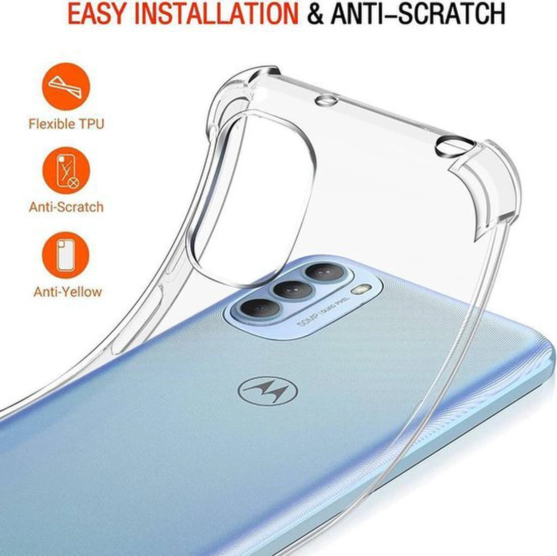 Motorola Moto G31 Hoesjes – Soft TPU Siliconen Backcover – Schokbestendig – Incl. 3x Full Screenprotector – Transparant