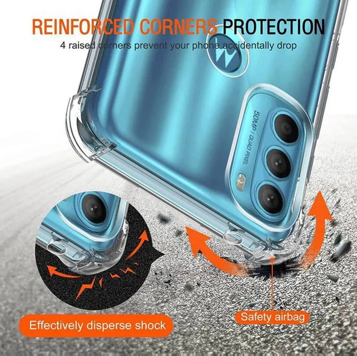 Motorola Moto G71 Hoesjes – Siliconen TPU Backcover – Schokbestendig – Met 3x Screenprotector – Transparant-Ilumina Benelux