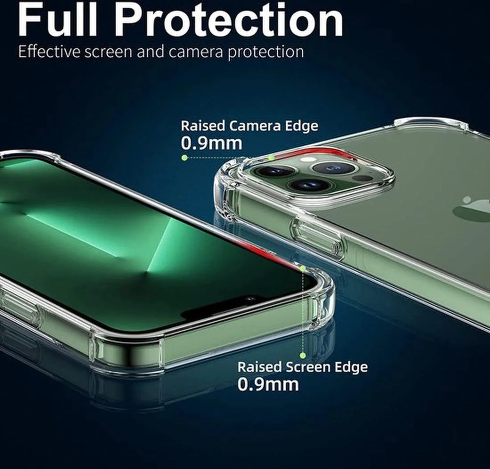 iPhone 13 Hoesjes – Schokbestendige Siliconen Backcover – Inclusief 3 Pack Screenprotector Gehard Glas – Transparant-Ilumina Benelux