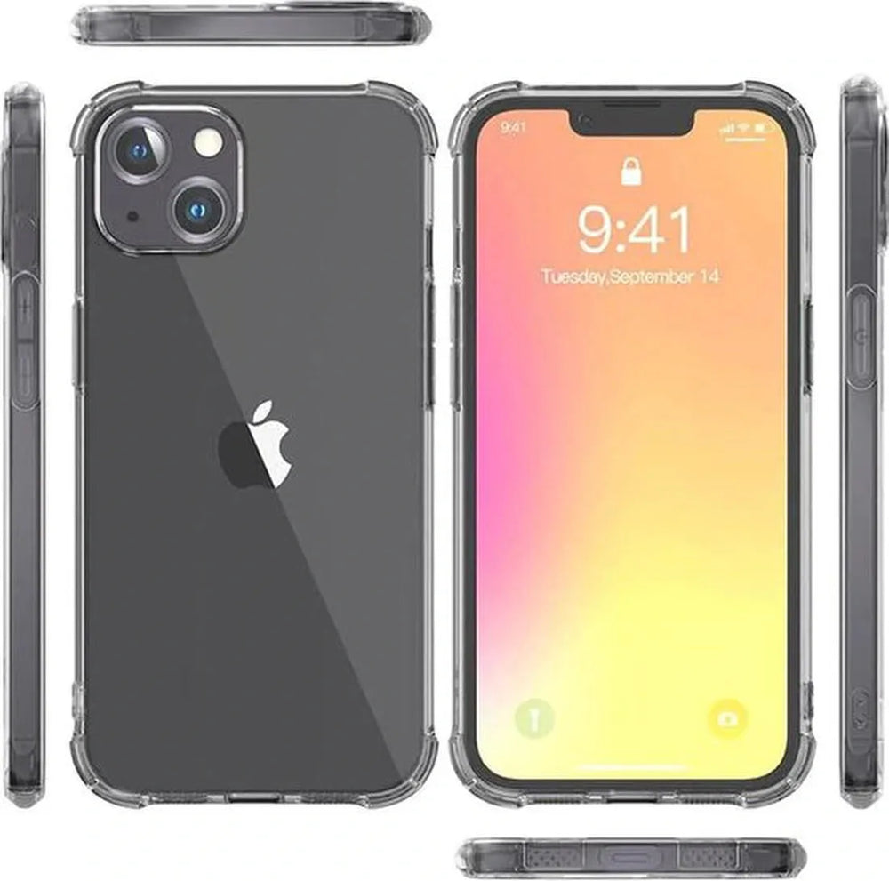 iPhone 13 Mini Hoesjes – Schokbestendige Siliconen Backcover – 3 Pack Screenprotector Gehard Glas – Transparant-Ilumina Benelux