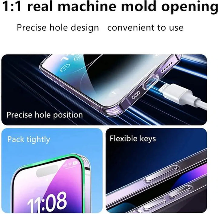 iPhone 14 Pro Hoesjes – Siliconen Backcover – Schokbestendig – 3 Pack Screenprotector Gehard Glas-Ilumina Benelux