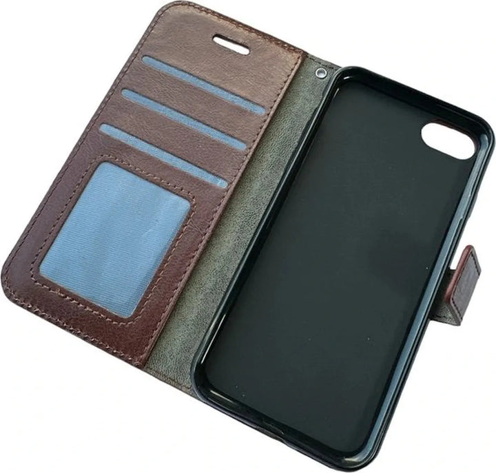 iPhone 5/5S/SE Hoesjes – Portemonnee Book Case – Pasjeshouder – Magneetsluiting – Bruin-Ilumina Benelux