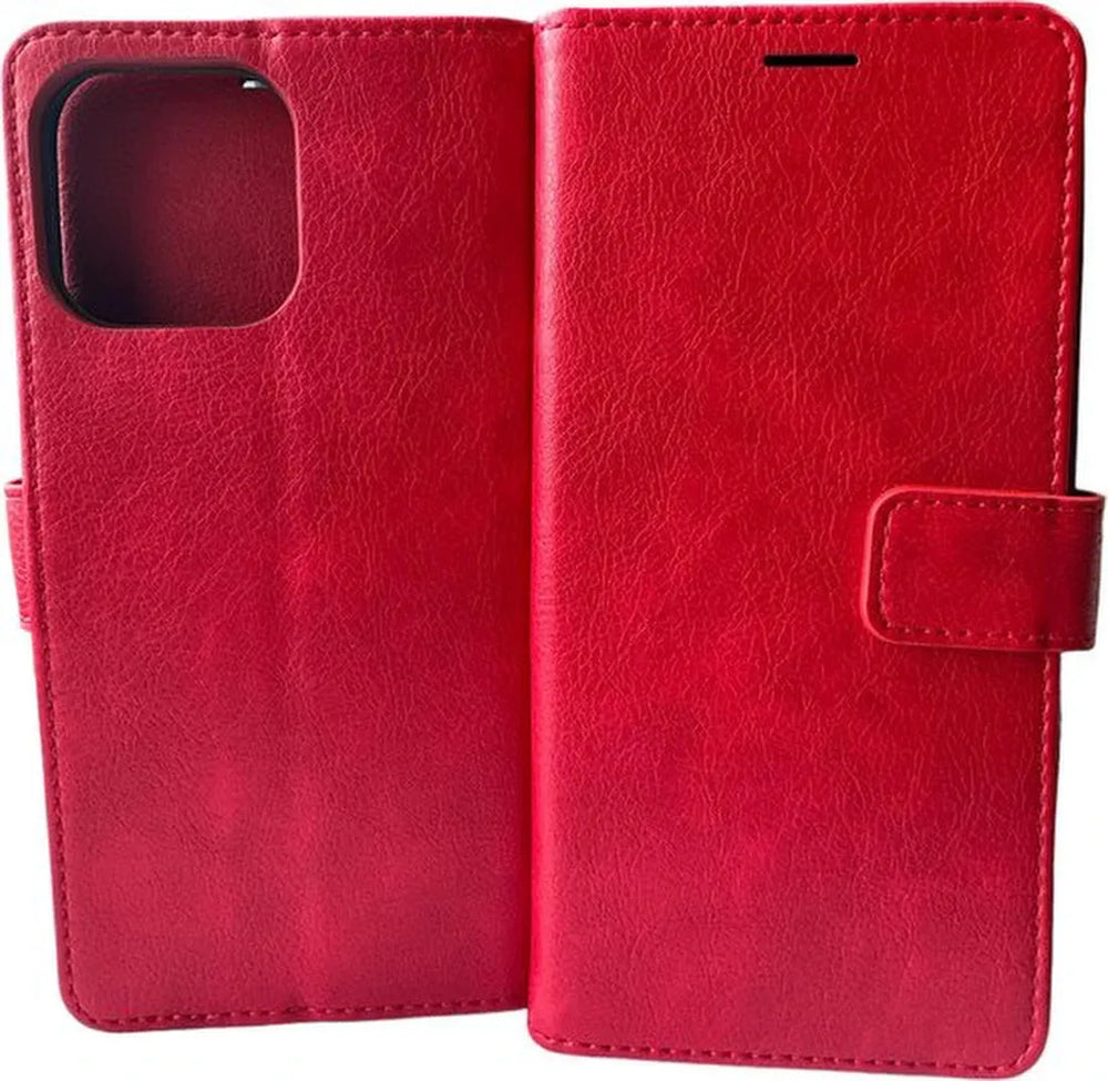 iPhone 14 Pro Max Hoesjes – Portemonnee Book Case – Pasjeshouder – Magneetsluiting – Rood-Ilumina Benelux