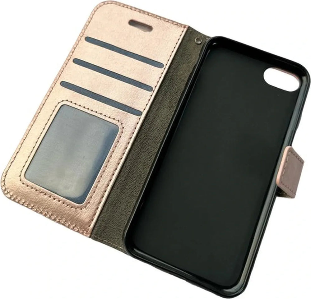 iPhone 5/5S/SE Hoesjes – Portemonnee Book Case – Pasjeshouder – Magneetsluiting – Roségoud-Ilumina Benelux