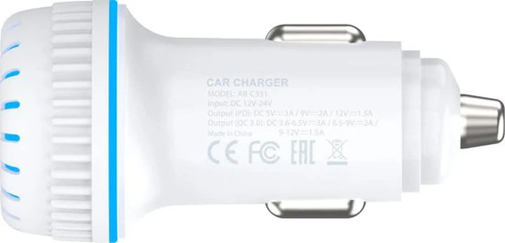 Autolader – Snellader QC 3.0 + USB-C – 2 Poorten – Geschikt voor iPhone 14/13/12/11/X/XS/XR/SE-Oplader-Ilumina Benelux