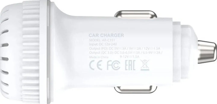 Autolader – USB QC 3.0 + USB-C – Snellader 2 Poorten – Geschikt voor Telefoon/Tablet/Navigatie-Oplader-Ilumina Benelux
