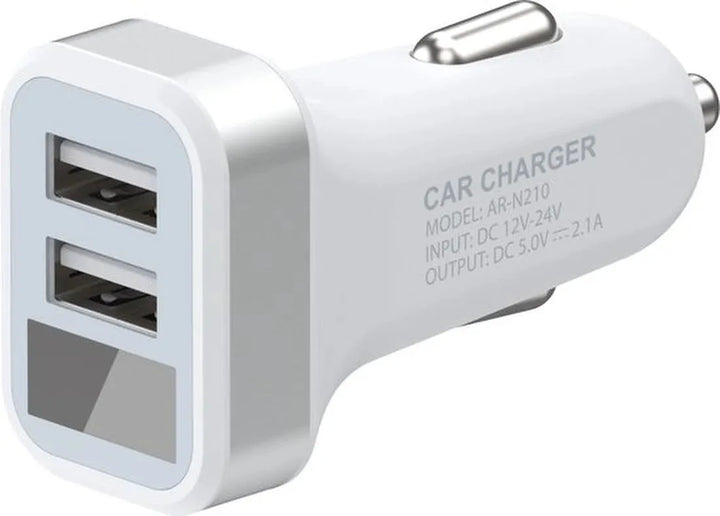 Autolader USB – 2x USB 2.1A Oplaadpoorten – Snelladen – Voor Telefoon Tablet Navigatie-Oplader-Ilumina Benelux