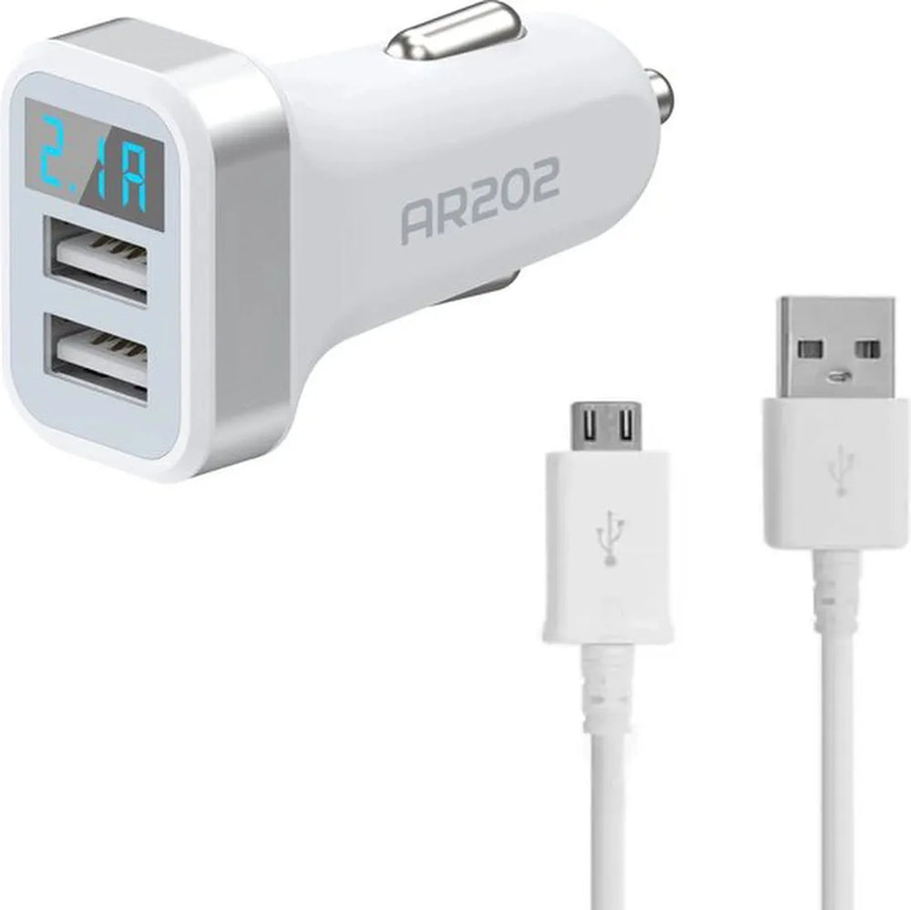 Auto Oplader Micro USB – USB Adapter met Kabel – Geschikt voor Samsung Galaxy S3/S4/S5/S6/S7/J/Note/A & Xiaomi/OPPO/Huawei-Oplader-Ilumina Benelux