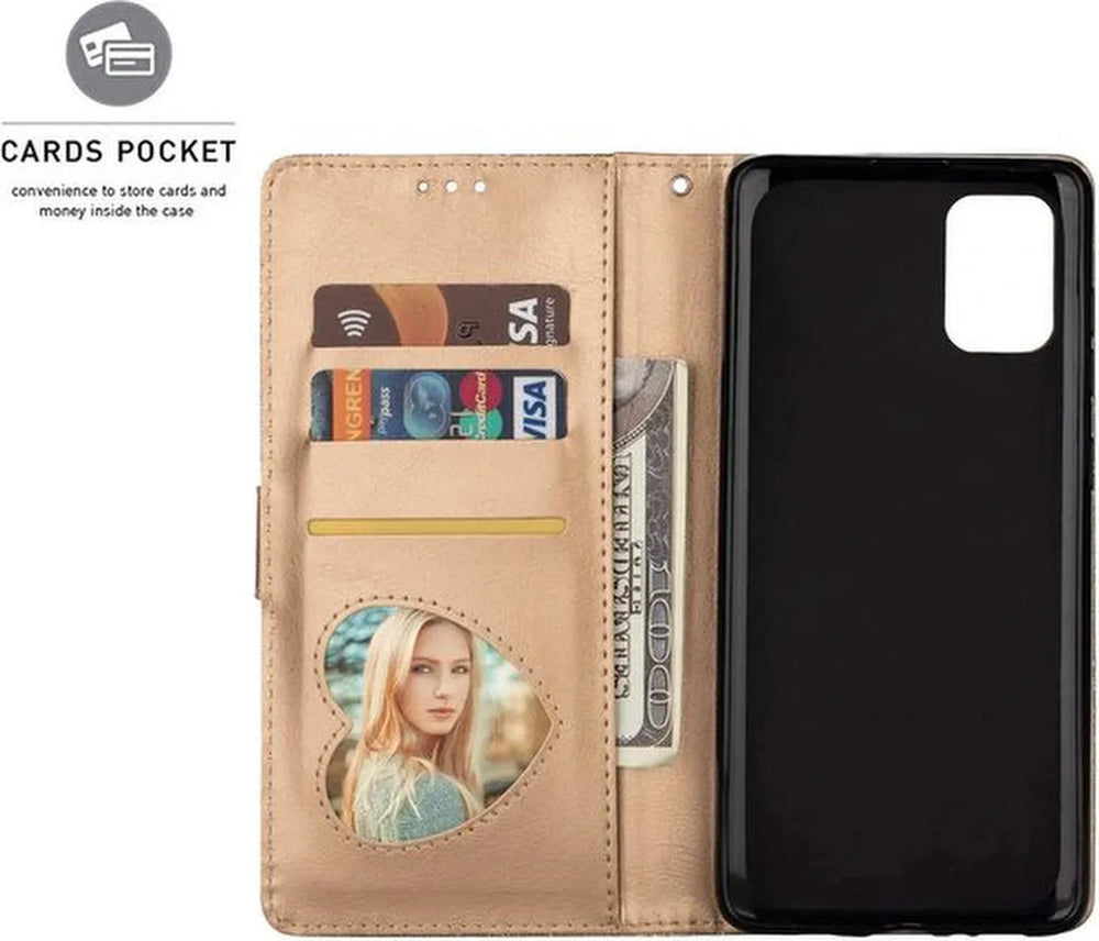 Samsung Galaxy A71 Hoesjes – Glitter Portemonnee Case – Rits & Koord – Pasjeshouder – Paars-Ilumina Benelux