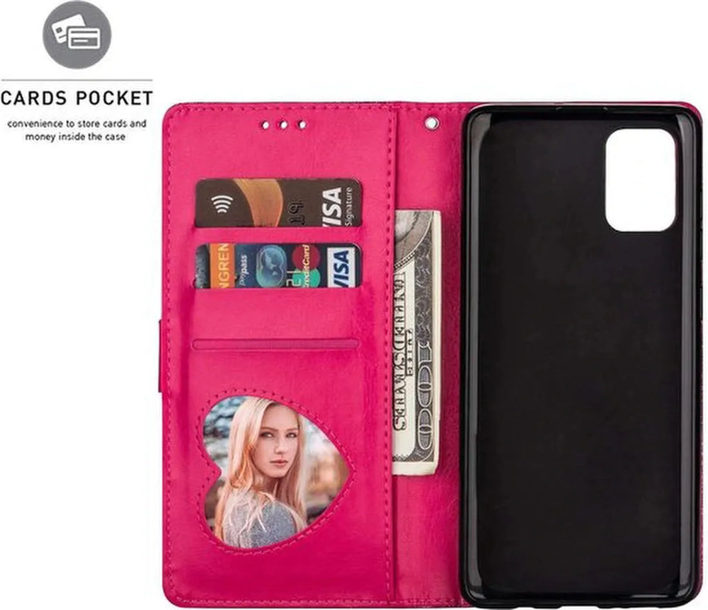 Samsung Galaxy A71 Hoesjes – Glitter Portemonnee Case – Rits & Koord – Pasjeshouder – Roze-Ilumina Benelux