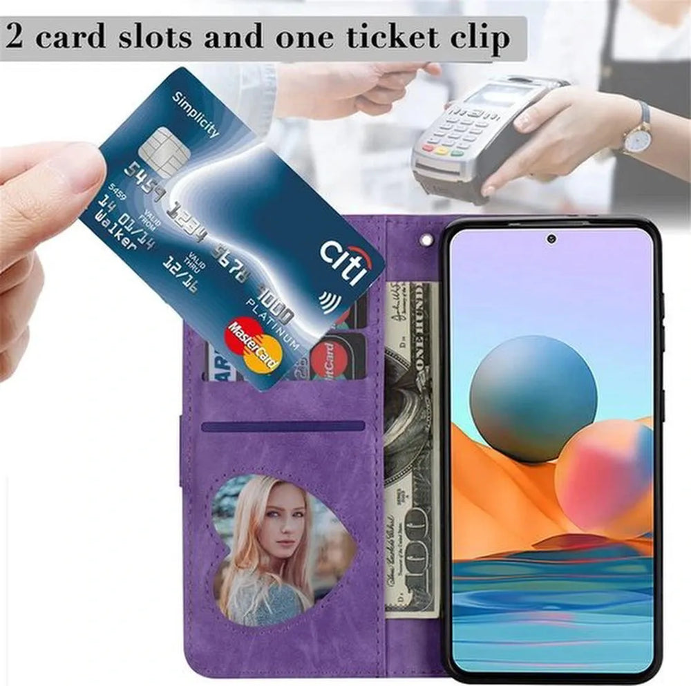 Oppo A15 Hoesjes – Glitter Portemonnee Case – Rits – Koord – Pasjeshouder – Paars-Ilumina Benelux