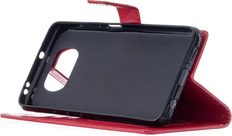 Xiaomi Poco X3/X3 Pro Hoesjes – Portemonnee Bookcase – Pasjeshouder – 2x Screenprotector – Rood-Ilumina Benelux