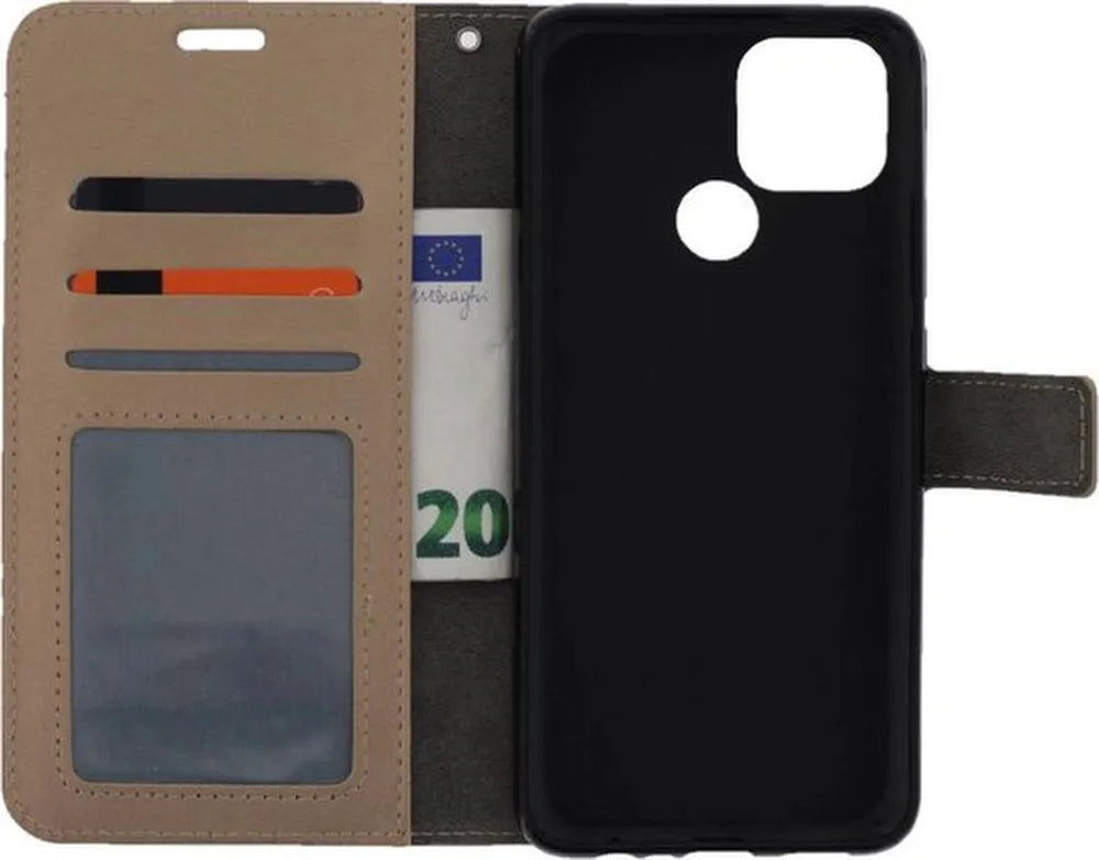 Oppo A15 Hoesjes – Portemonnee Hoes – Pasjeshouder – 2x Screenprotector – Goud-Ilumina Benelux