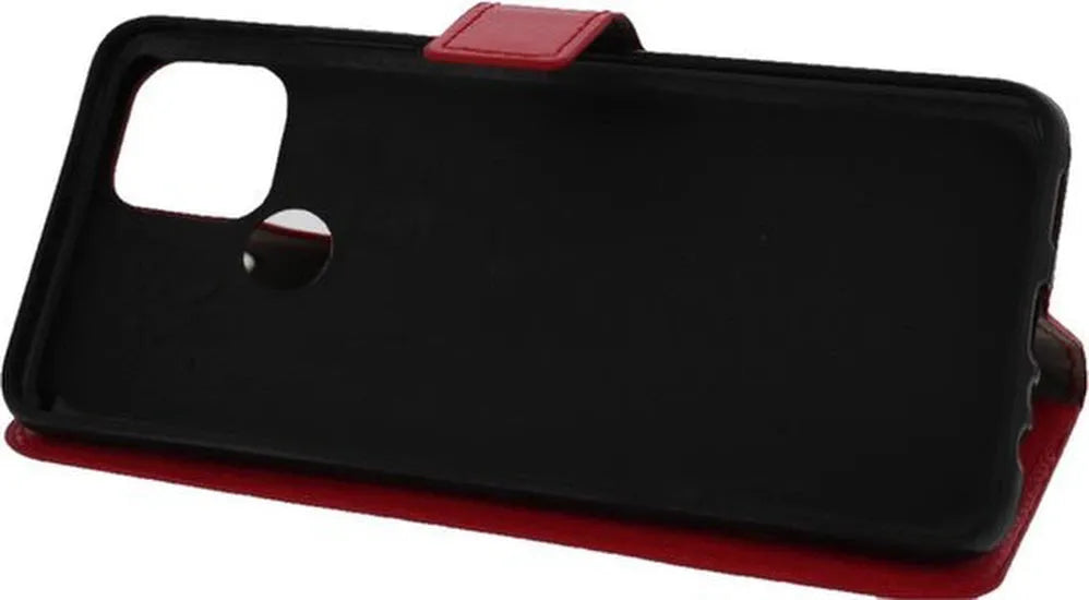Oppo A15 Hoesjes – Bookcase Portemonnee Hoes – Pasjeshouder – Magneetsluiting – Rood-Ilumina Benelux
