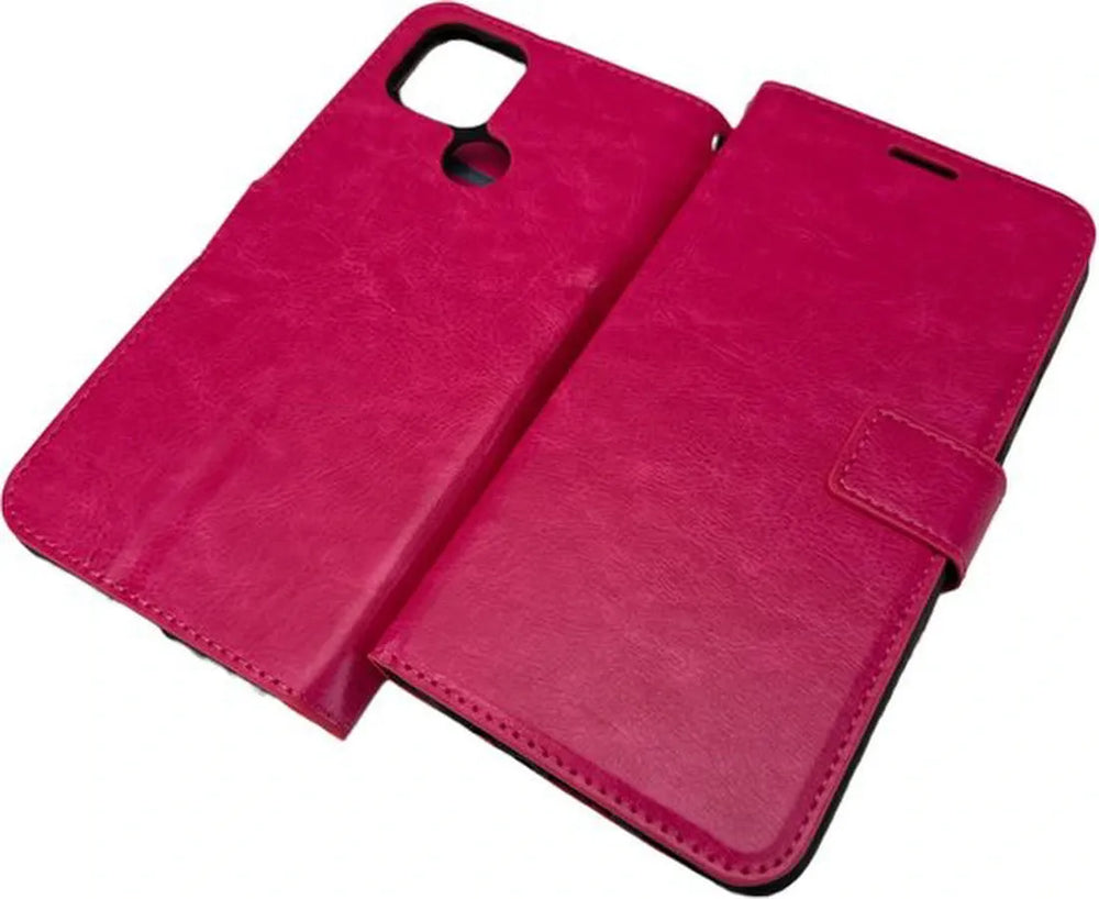 Oppo A15 Hoesjes – Portemonnee Hoes – Pasjeshouder – Magneetsluiting – Roze-Ilumina Benelux