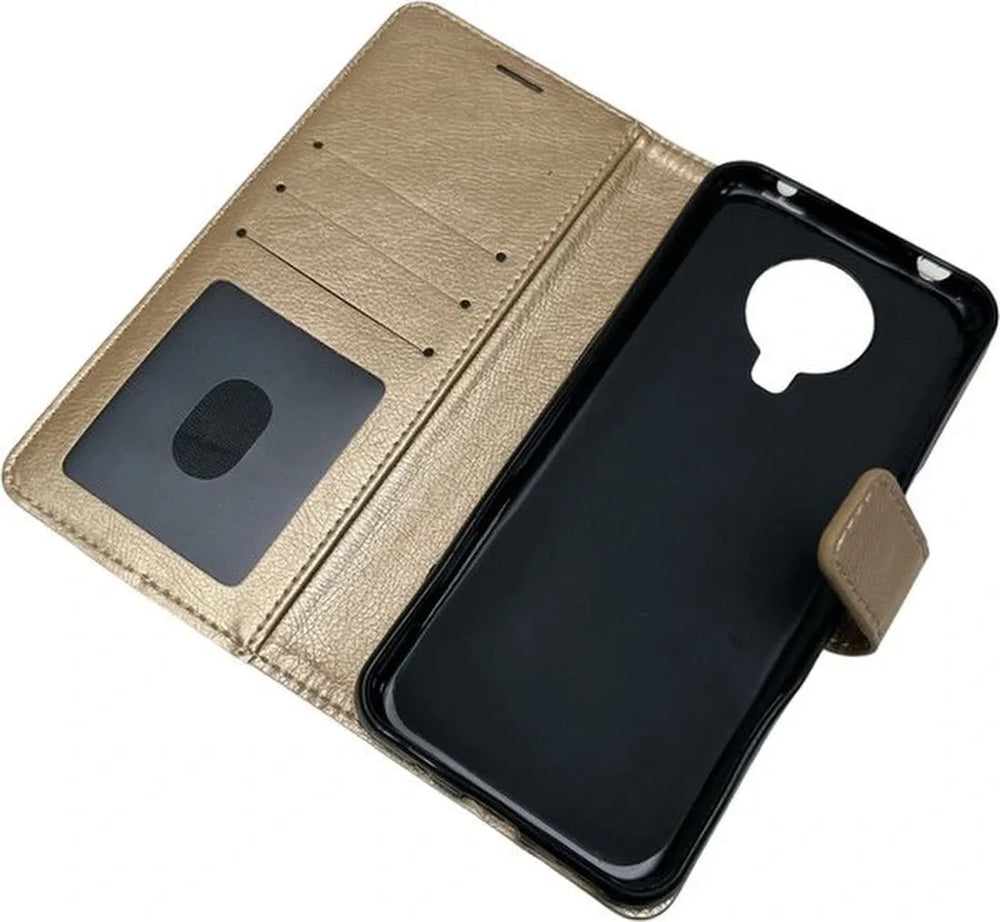 Nokia G10 / G20 Hoesjes – Portemonnee Hoes – Bookcase – Pasjeshouder – Goud-Ilumina Benelux