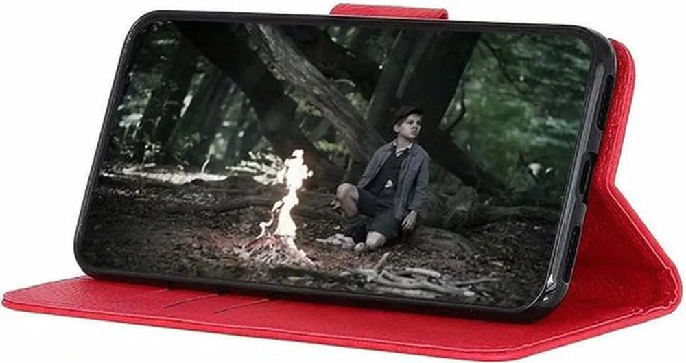 Sony Xperia 5 III Hoesjes – Bookcase Portemonnee Hoes – Pasjeshouder – Magneetsluiting – Rood-Ilumina Benelux