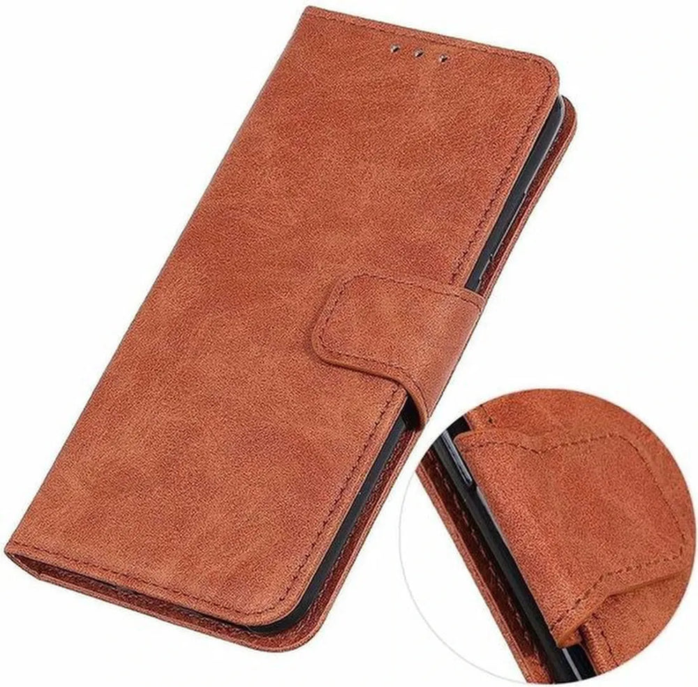Sony Xperia 10 III Hoesjes – Bookcase Portemonnee Hoes – Pasjeshouder – Magneetsluiting – Bruin-Ilumina Benelux