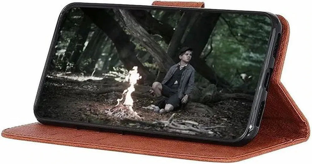 Sony Xperia 10 III Hoesjes – Bookcase Portemonnee Hoes – Pasjeshouder – Magneetsluiting – Bruin-Ilumina Benelux
