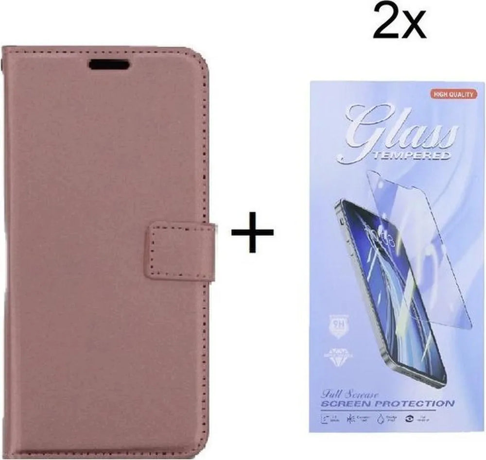 Nokia G10/G20 Hoesjes – Bookcase Portemonnee – Pasjeshouder – 2x Screenprotector – Roségoud-Ilumina Benelux