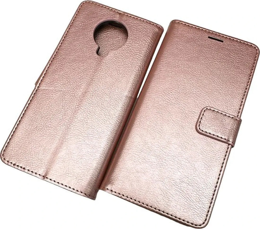 Nokia G10/G20 Hoesjes – Bookcase Portemonnee – Pasjeshouder – 2x Screenprotector – Roségoud-Ilumina Benelux