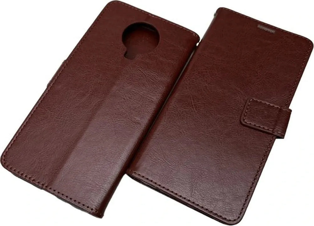 Nokia G10/G20 Hoesjes – Bookcase Portemonnee – Magneetsluiting – 2x Screenprotector – Bruin-Ilumina Benelux