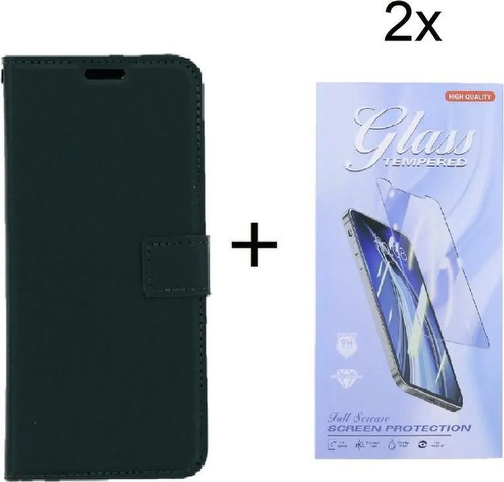 Sony Xperia 5 III Hoesjes – Portemonnee Bookcase – Pasjeshouder – 2x Screenprotector – Groen-Ilumina Benelux
