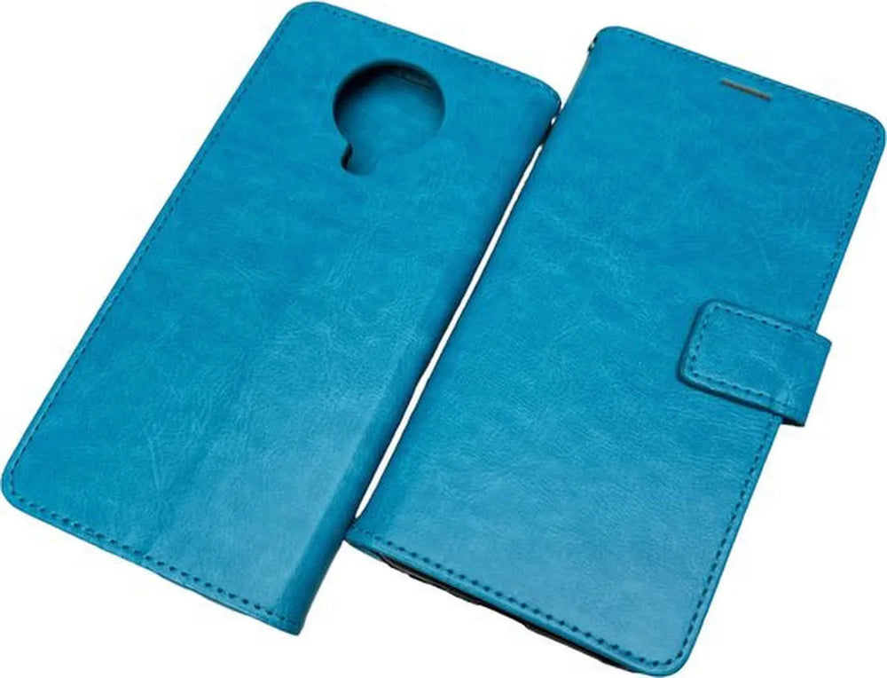 Nokia G10/G20 Hoesjes – Bookcase Portemonnee – Magneetsluiting – Pasjeshouder – 3x Screenprotector – Turquoise-Ilumina Benelux